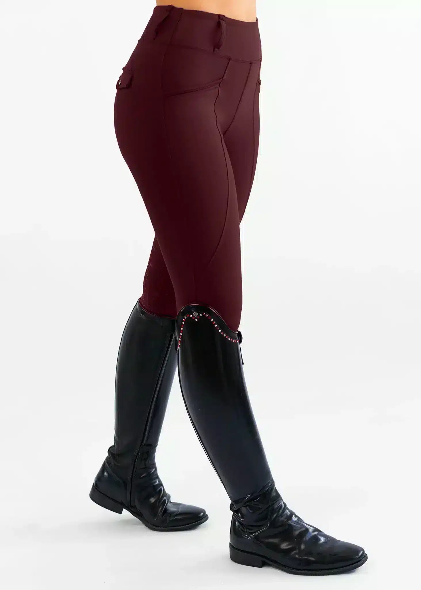 Maximilian Equestrian Pro Riding Leggings Burgundy by Maximilian Equestrian at Try a Bit
