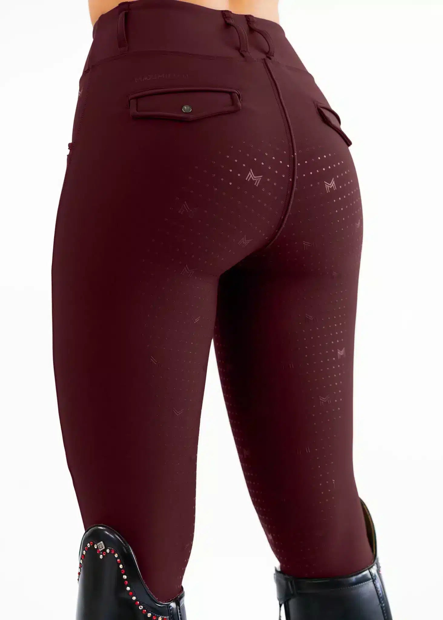 Maximilian Equestrian Pro Riding Leggings Burgundy by Maximilian Equestrian at Try a Bit