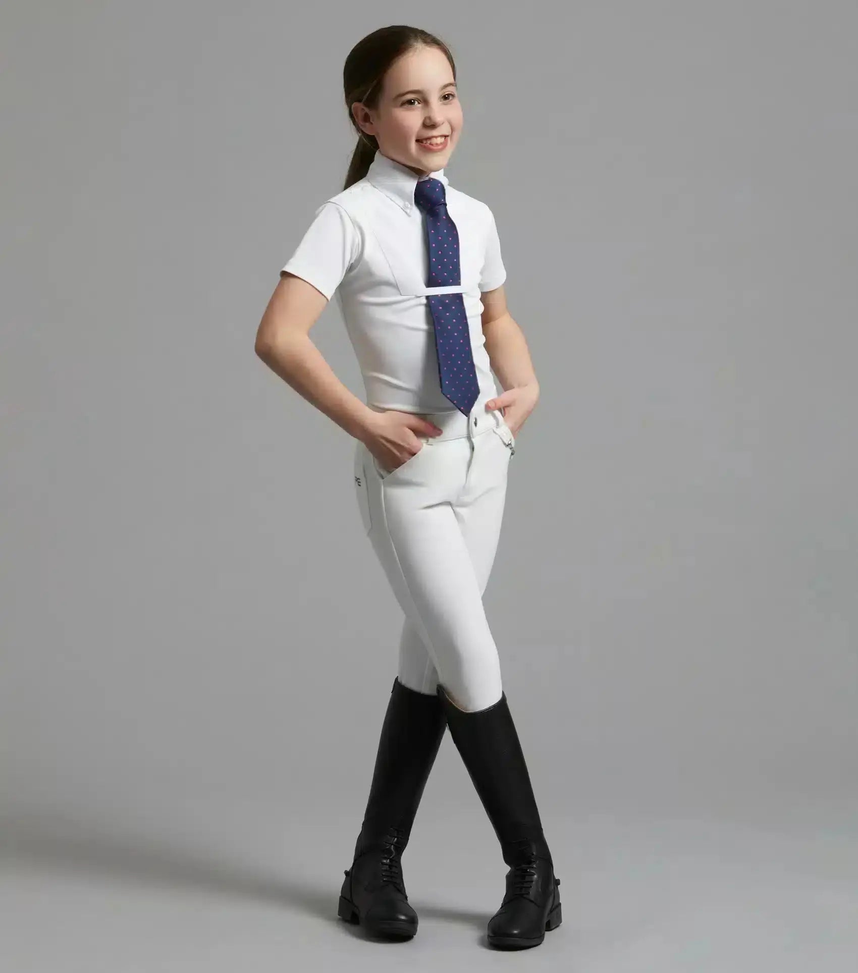 Premier Equine Luciana Girls Short Sleeve Show Shirt by Premier Equine at Try A Bit