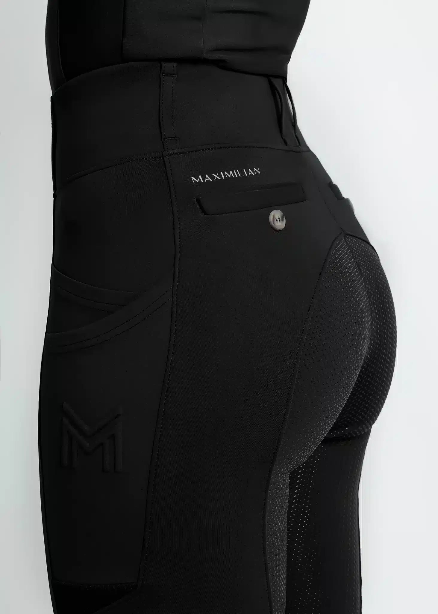 Maximilian Equestrian Tech Riding Leggings Black by Maximilian Equestrian at Try a Bit