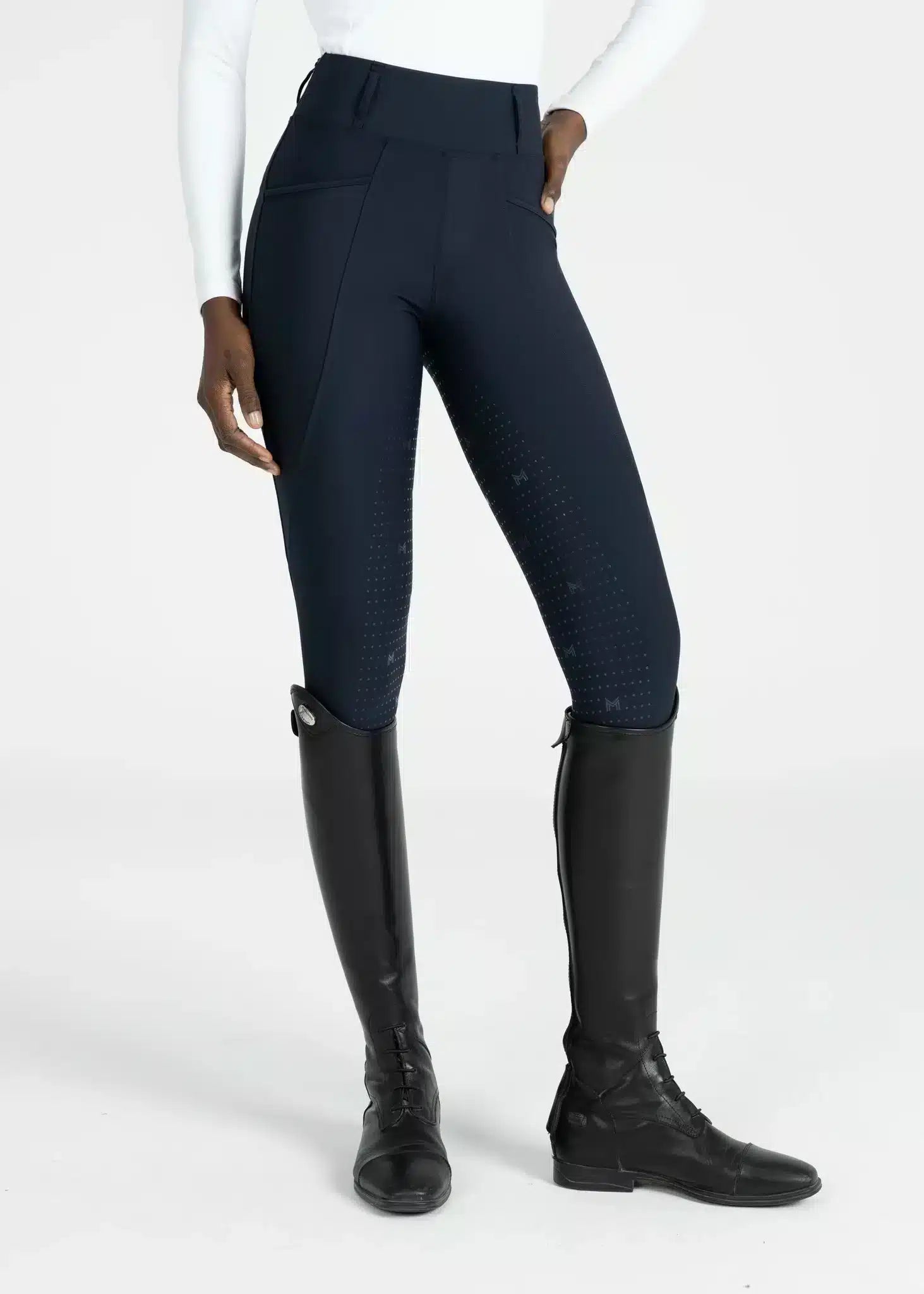 Maximilian Equestrian Pro Riding Leggings Atlantic by Maximilian Equestrian at Try a Bit