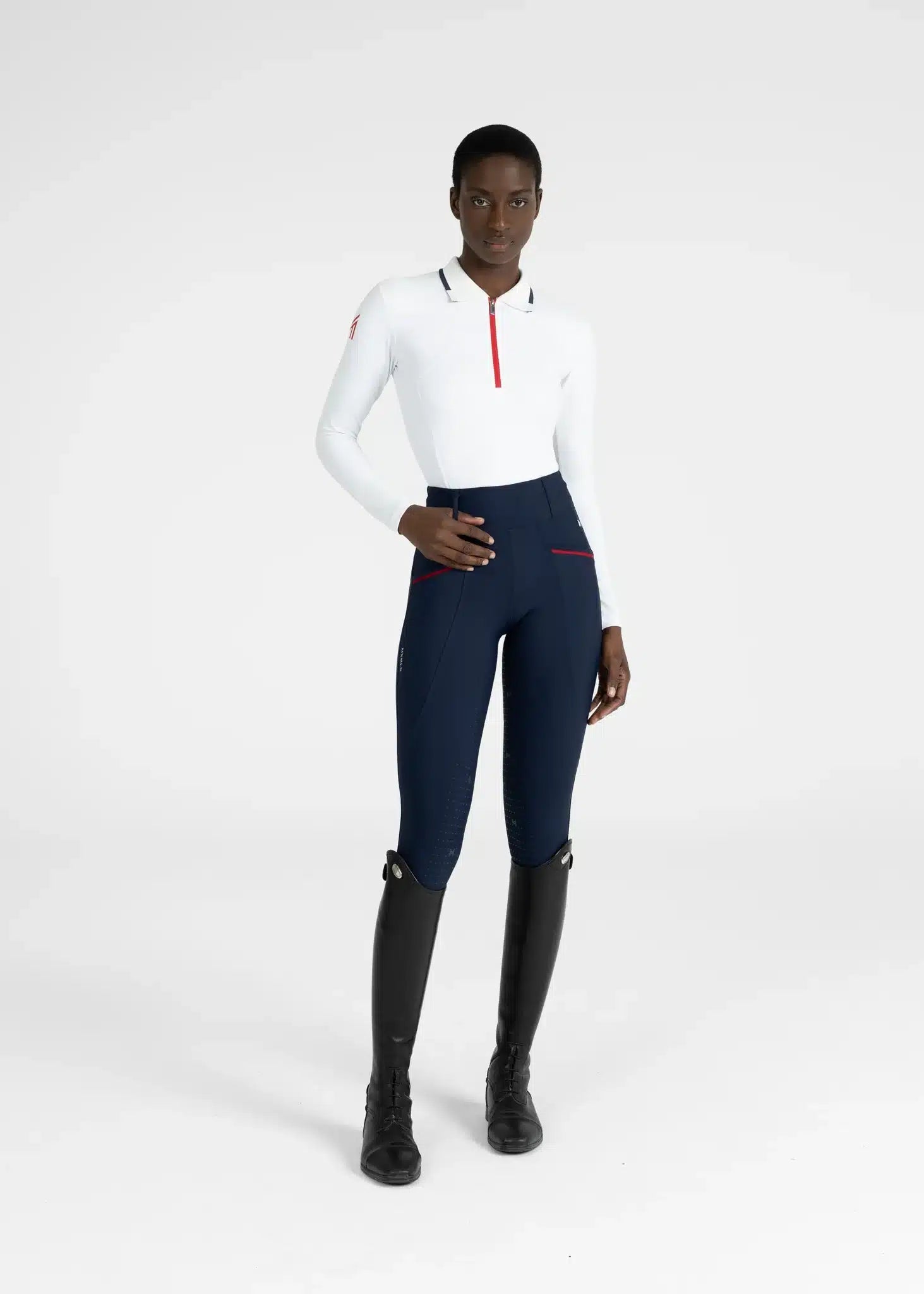 Maximilian Equestrian Concept Long Sleeve Polo Shirt (White) by Maximilian Equestrian at Try a Bit