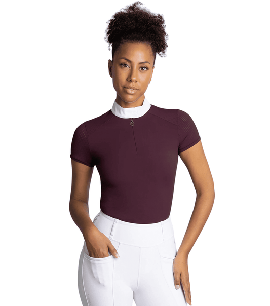 Maximilian Equestrian Air Short Sleeve Show Shirt Burgundy by Maximilian Equestrian at Try a Bit