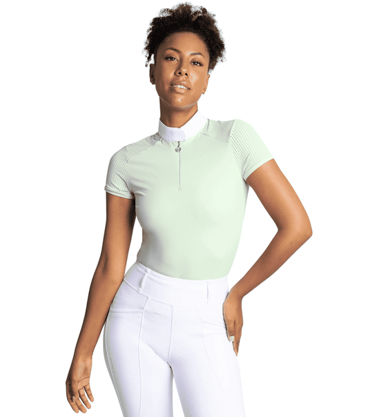Maximilian Equestrian Air Short Sleeve Show Shirt Sage Green by Maximilian Equestrian at Try a Bit