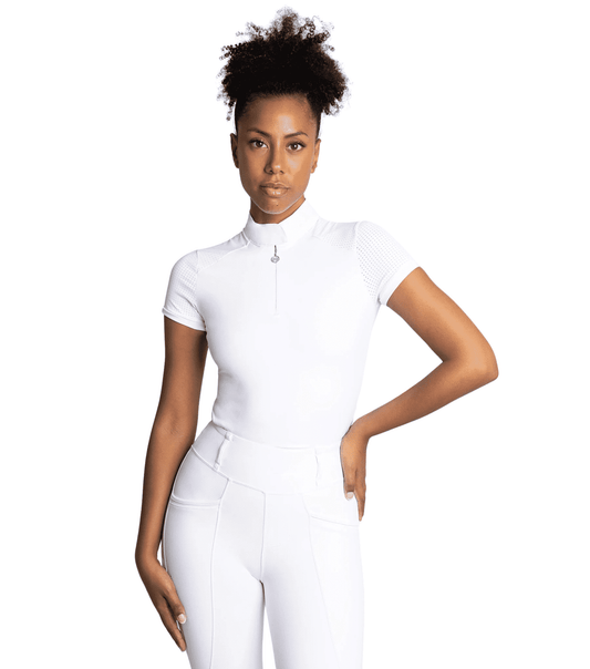 Maximilian Equestrian Air Short Sleeve Show Shirt White by Maximilian Equestrian at Try a Bit