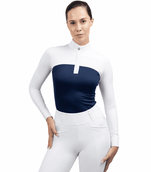 Maximilian Equestrian Era Long Sleeve Show Shirt Navy by Maximilian Equestrian at Try a Bit