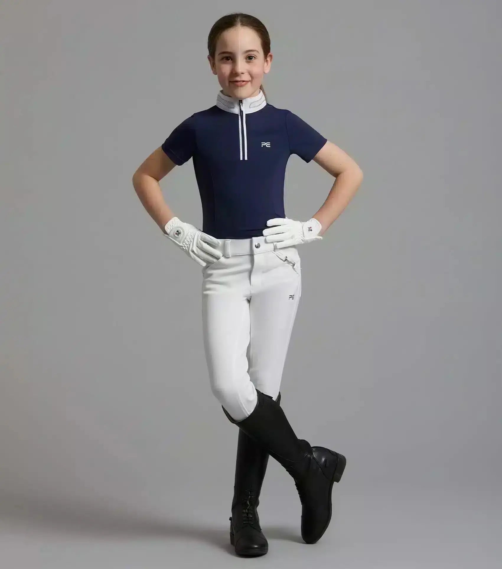 Premier Equine Maria Girls Diamanté Show Shirt by Premier Equine at Try A Bit