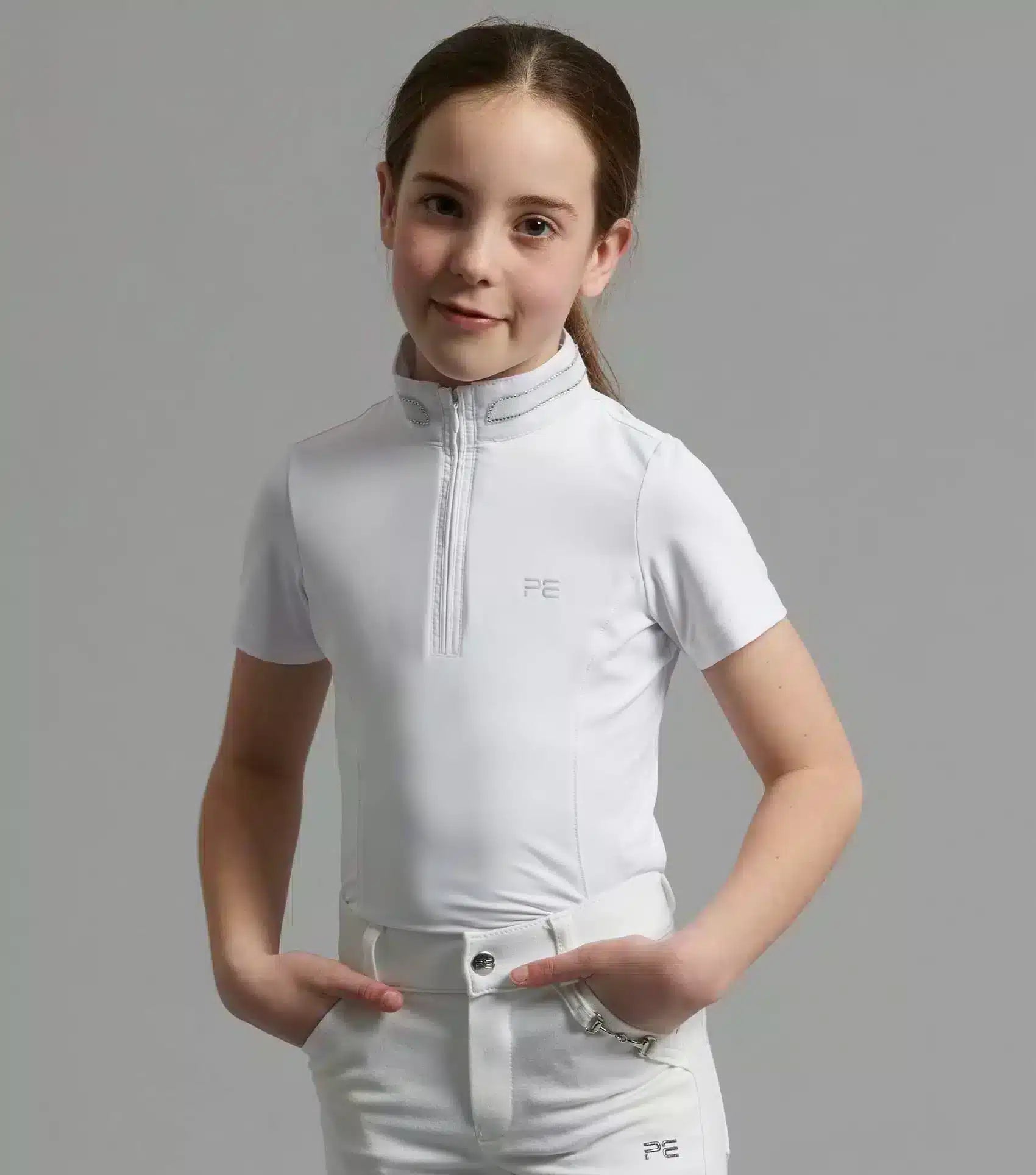Premier Equine Maria Girls Diamanté Show Shirt by Premier Equine at Try a Bit