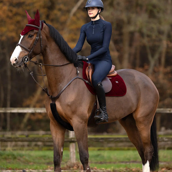 Velvet Jumping Saddle Pad (Ruby) by Maximilian Equestrian at  Try A Bit