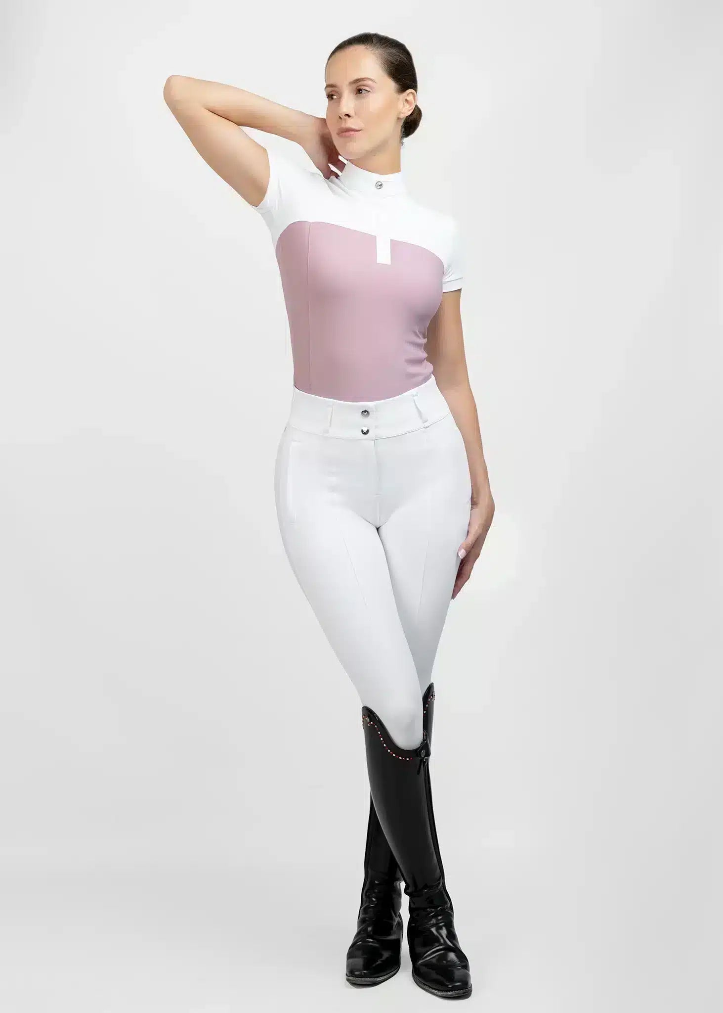 Maximilian Equestrian Era Short Sleeve Show Shirt Mauve by Maximilian Equestrian at  Try a Bit
