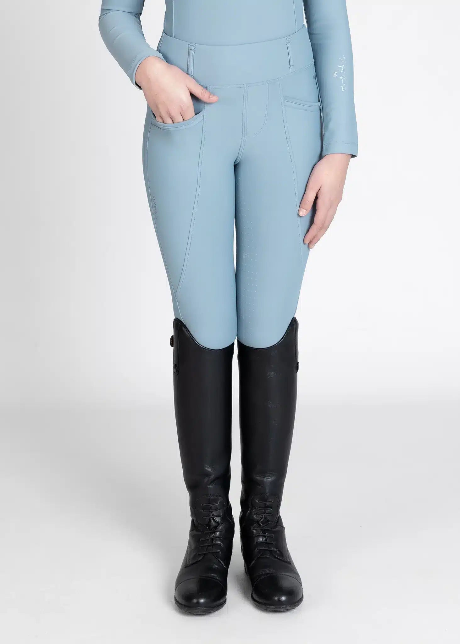 Maximilian Equestrian YR Pro Riding Leggings (Aqua) by Maximilian Equestrian at  Try a Bit