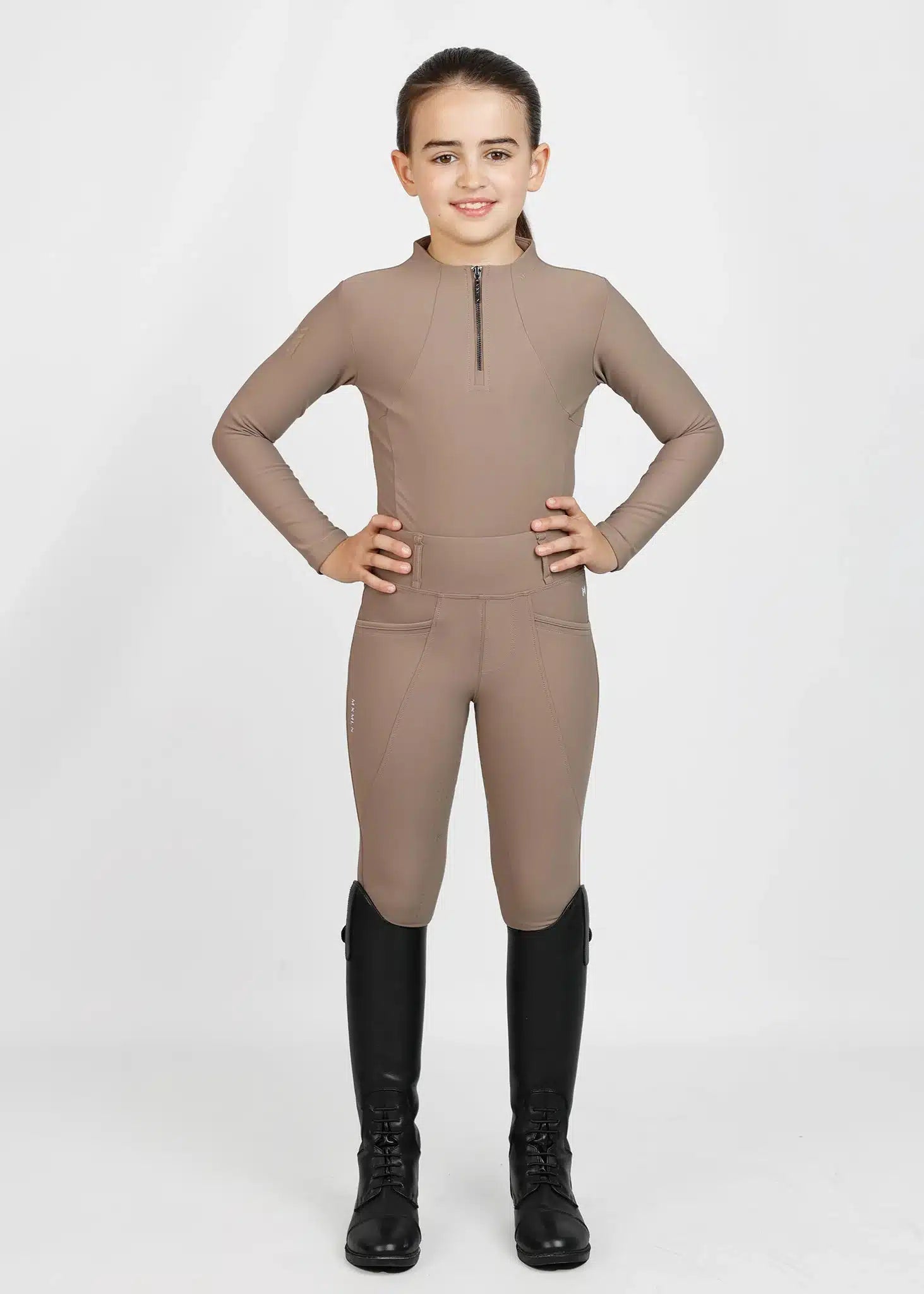 Maximilian Equestrian YR Pro Riding Leggings (Nougat) by Maximilian Equestrian at  Try a Bit