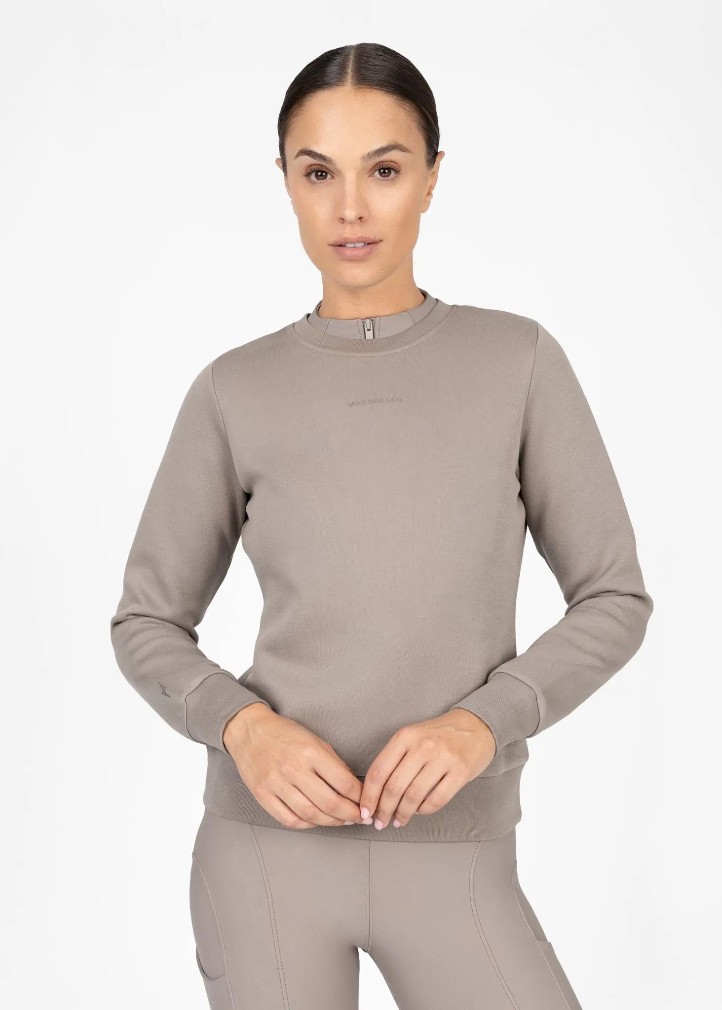 Loft Sweatshirt (Taupe) by Maximilian Equestrian at  Try A Bit