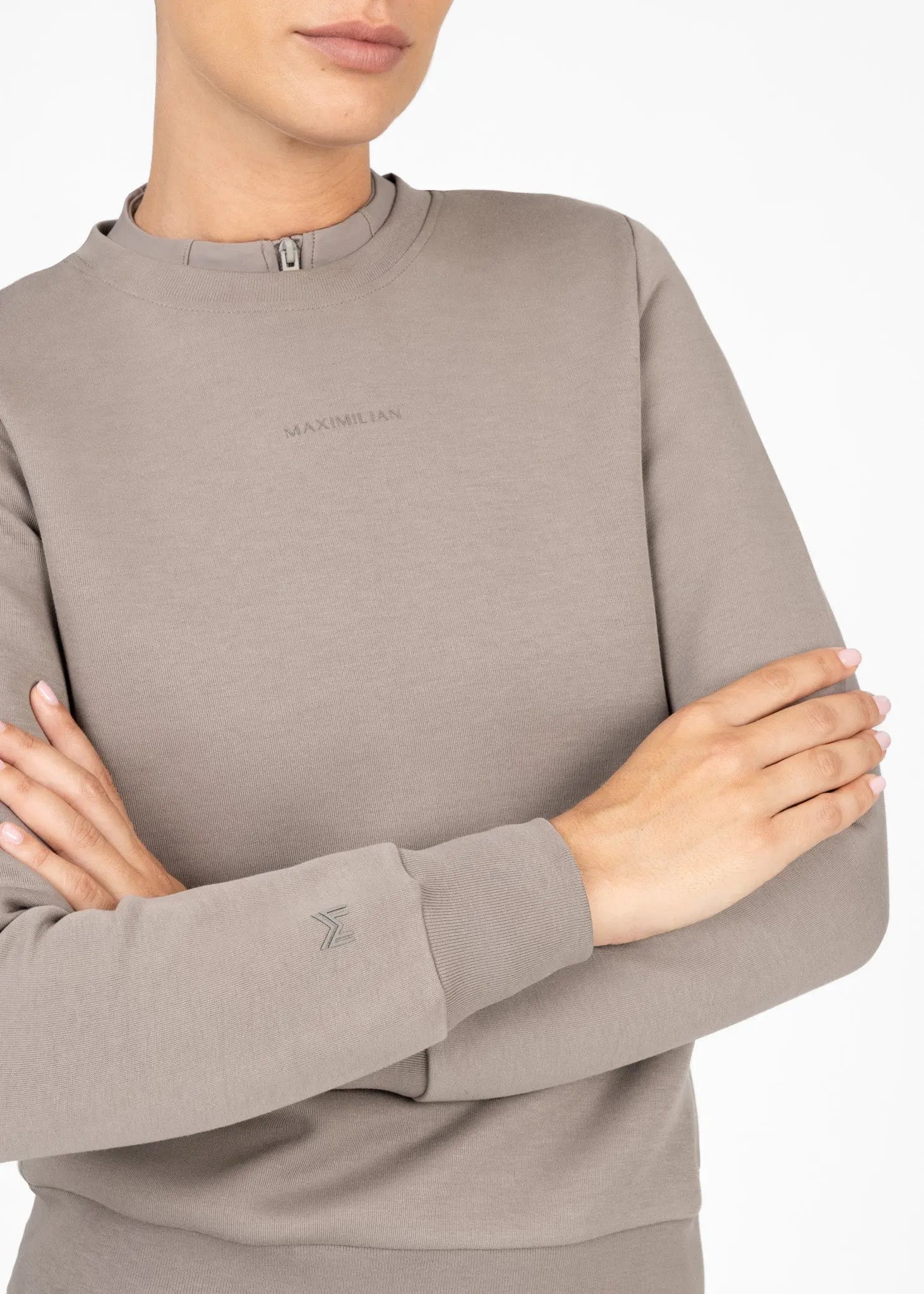 Loft Sweatshirt (Taupe) by Maximilian Equestrian at  Try A Bit
