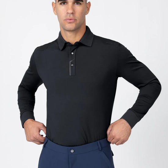 Volt Polo Shirt (Black) by Maximilian Equestrian at  Try A Bit