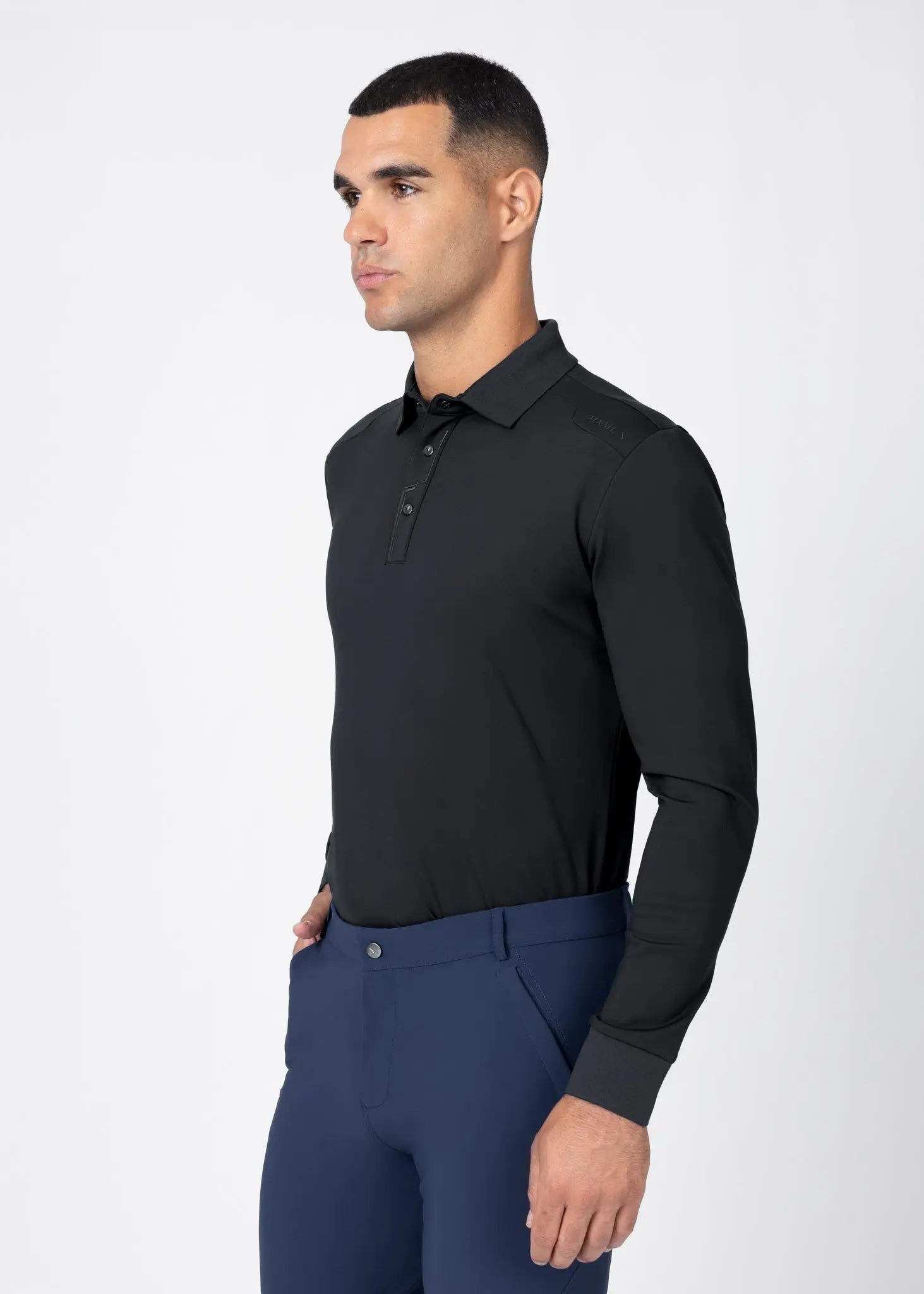 Volt Polo Shirt (Black) by Maximilian Equestrian at  Try A Bit