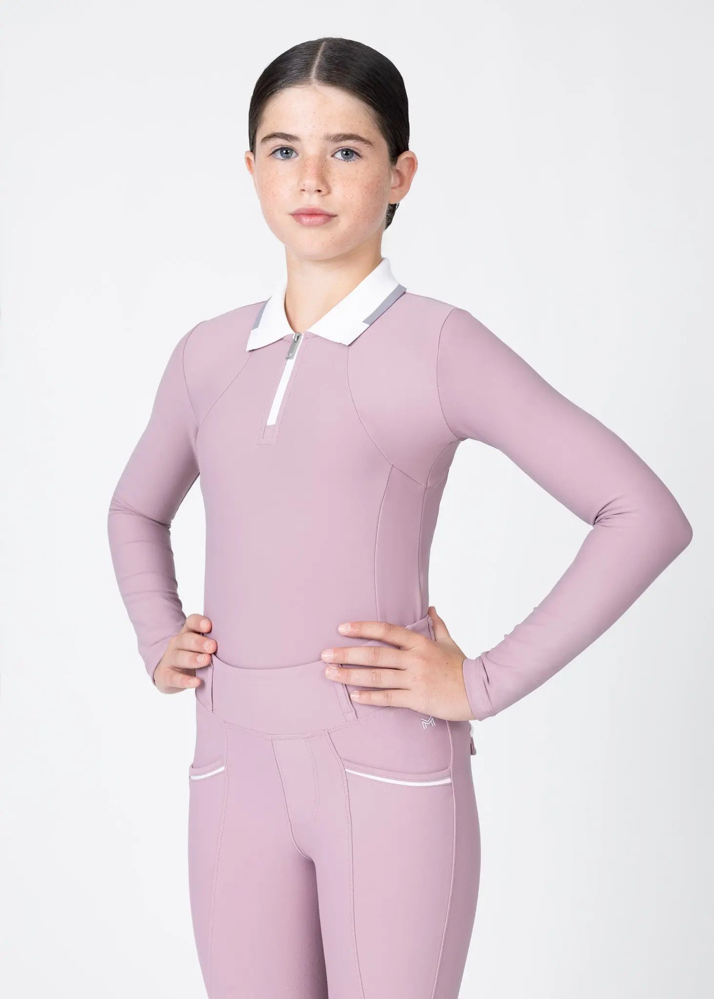 YR Concept Long Sleeve Polo Shirt (Mauve) by Maximilian Equestrian at  Try A Bit