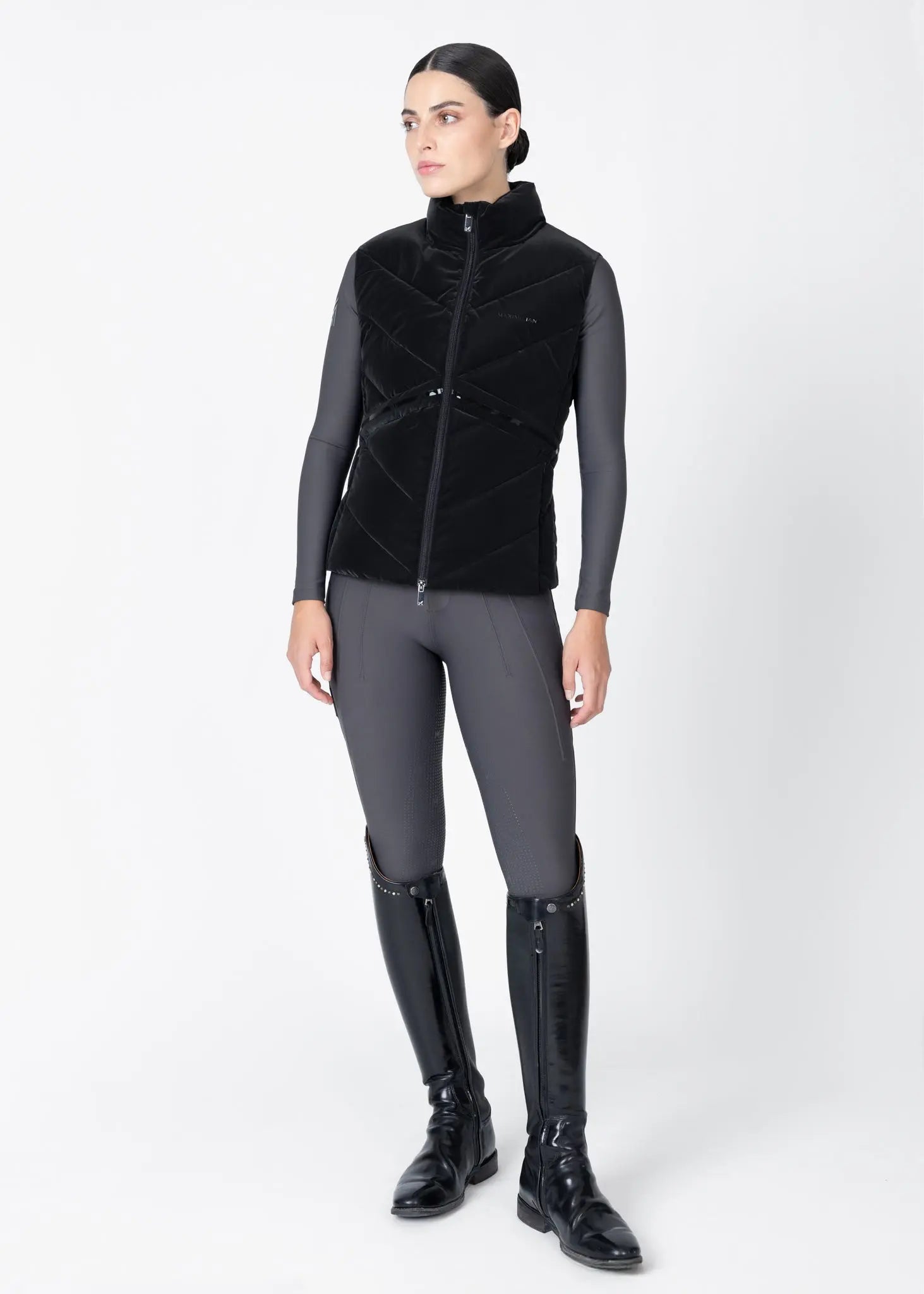 Astro Puffer Vest (Black) by Maximilian Equestrian at  Try A Bit