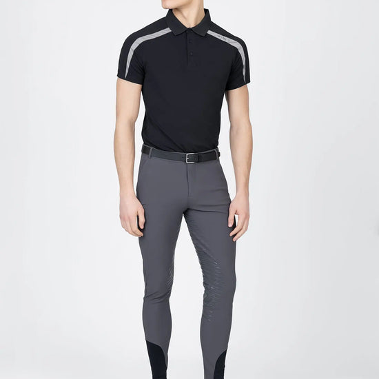 Court Polo Shirt (Black/Grey) by Maximilian Equestrian at  Try A Bit