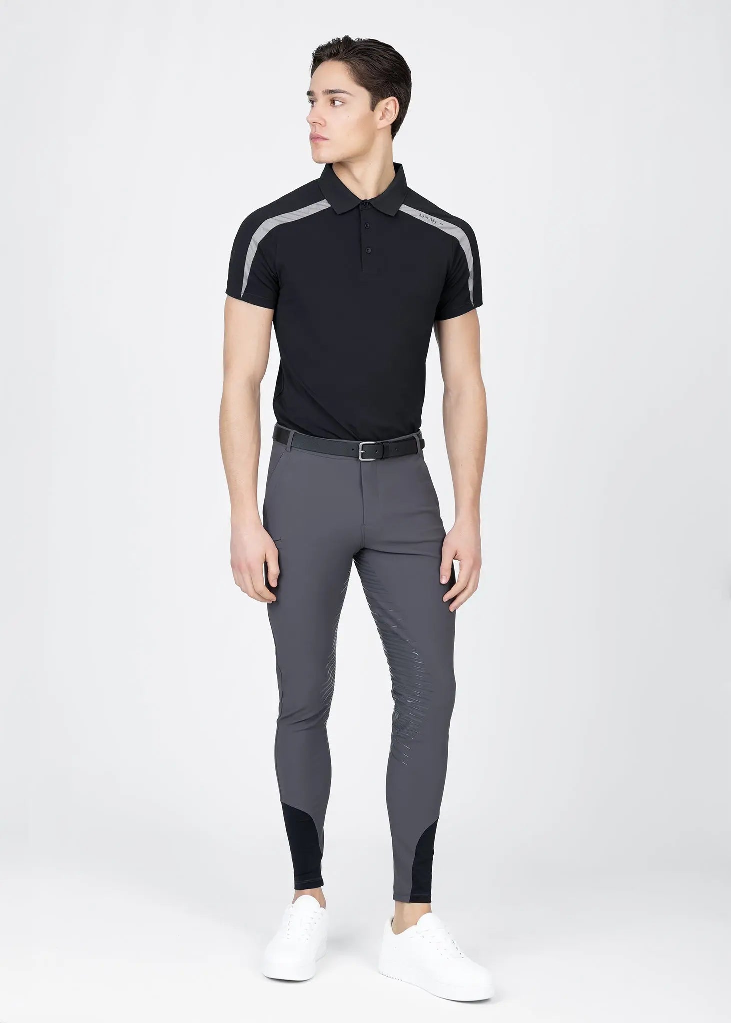 Court Polo Shirt (Black/Grey) by Maximilian Equestrian at  Try A Bit