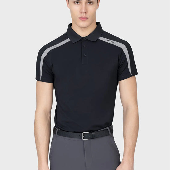 Court Polo Shirt (Black/Grey) by Maximilian Equestrian at  Try A Bit
