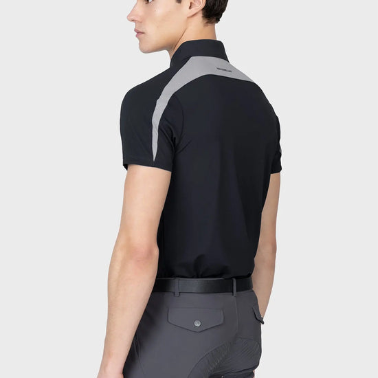 Court Polo Shirt (Black/Grey) by Maximilian Equestrian at  Try A Bit