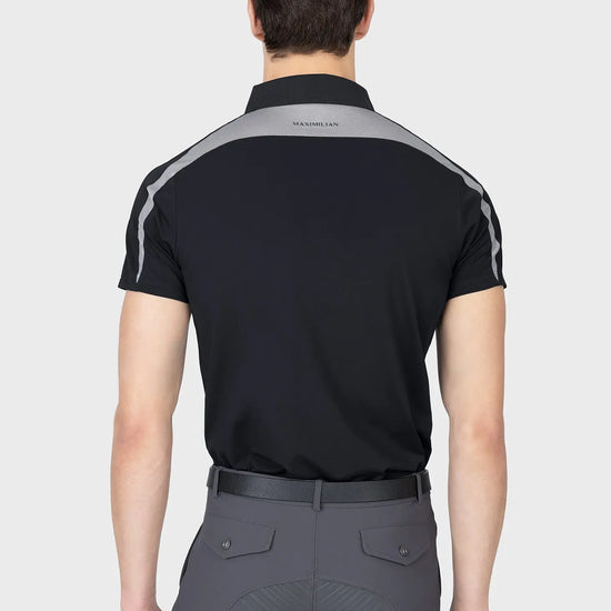 Court Polo Shirt (Black/Grey) by Maximilian Equestrian at  Try A Bit