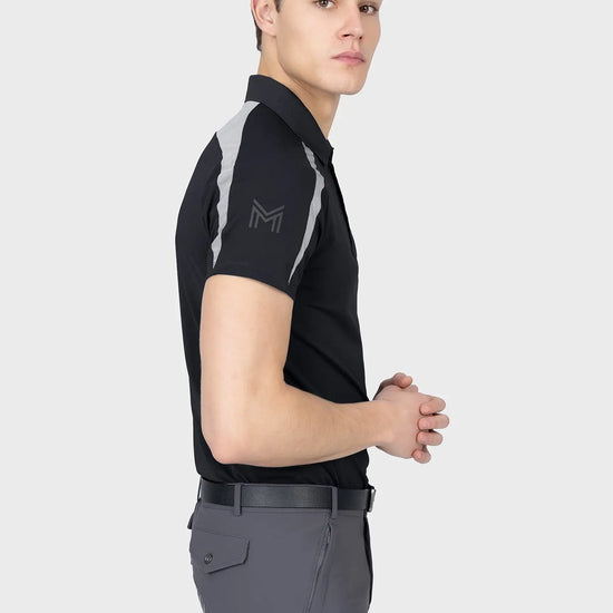 Court Polo Shirt (Black/Grey) by Maximilian Equestrian at  Try A Bit