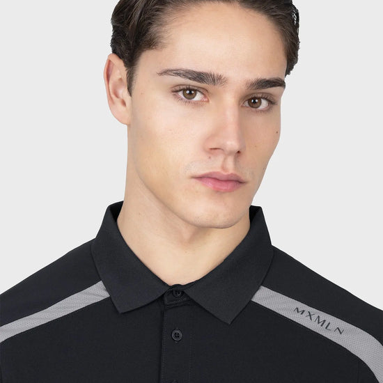 Court Polo Shirt (Black/Grey) by Maximilian Equestrian at  Try A Bit