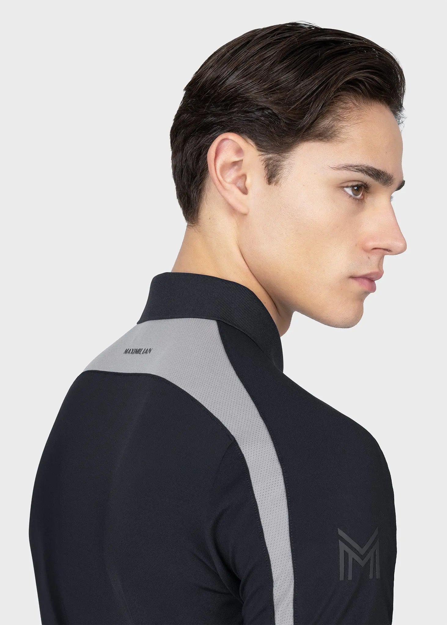 Court Polo Shirt (Black/Grey) by Maximilian Equestrian at  Try A Bit