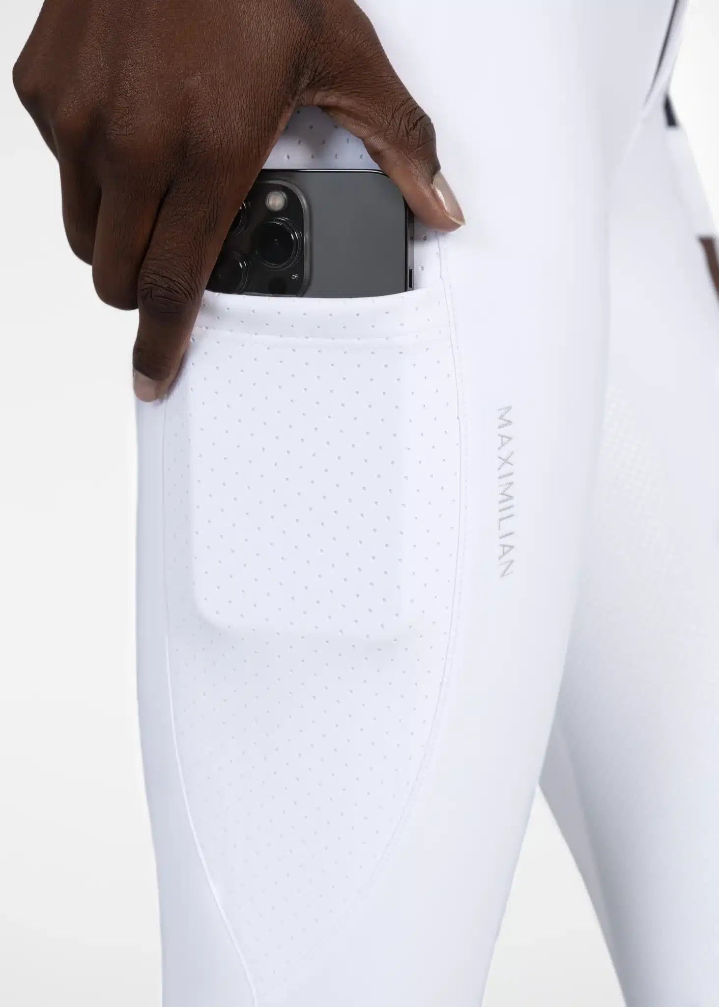 Maximilian Equestrian Aero Breeches (White/Silver) by Maximilian Equestrian at  Try a Bit
