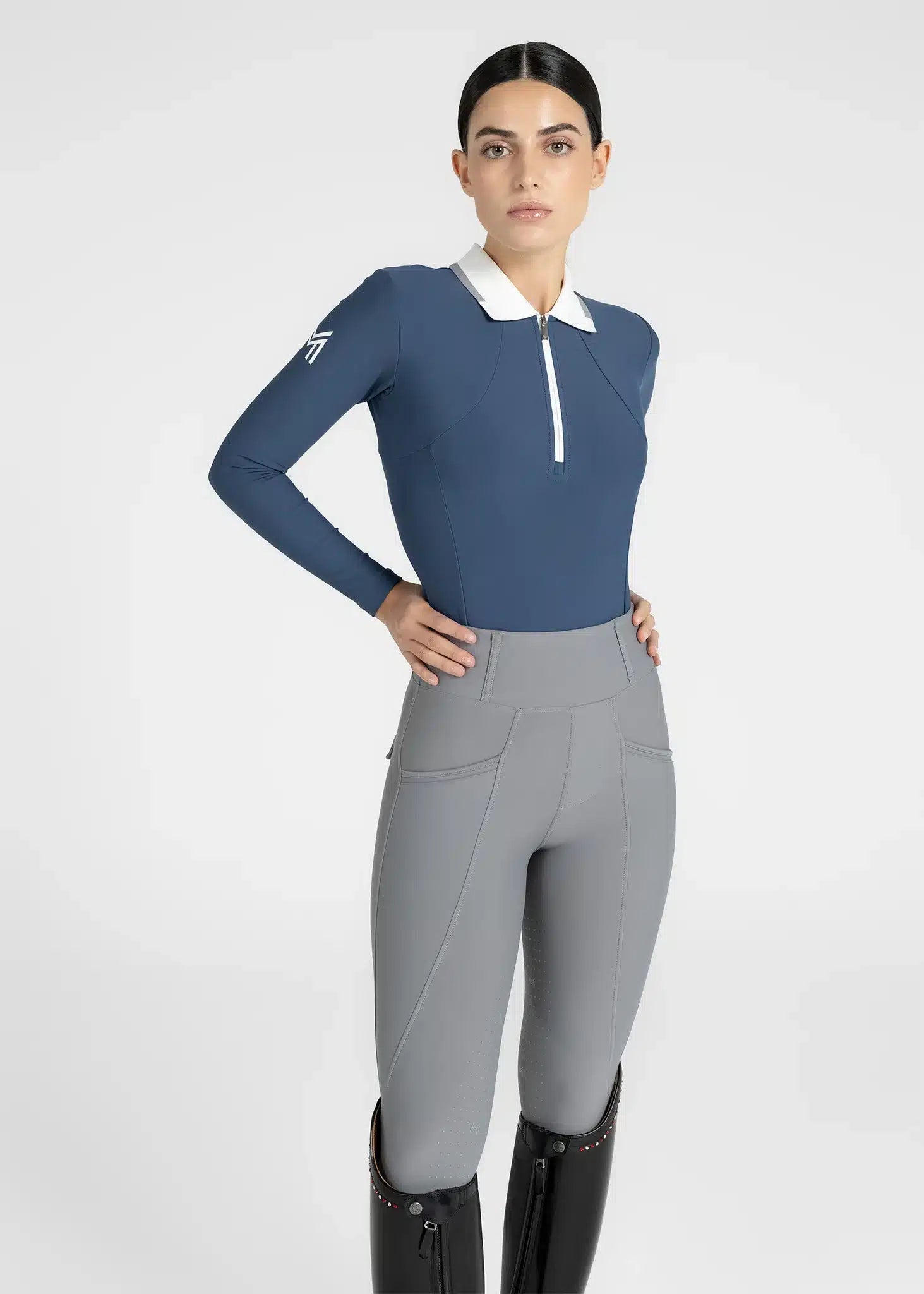 Maximilian Equestrian Concept Long Sleeve Polo Shirt (Sailor) by Maximilian Equestrian at  Try a Bit