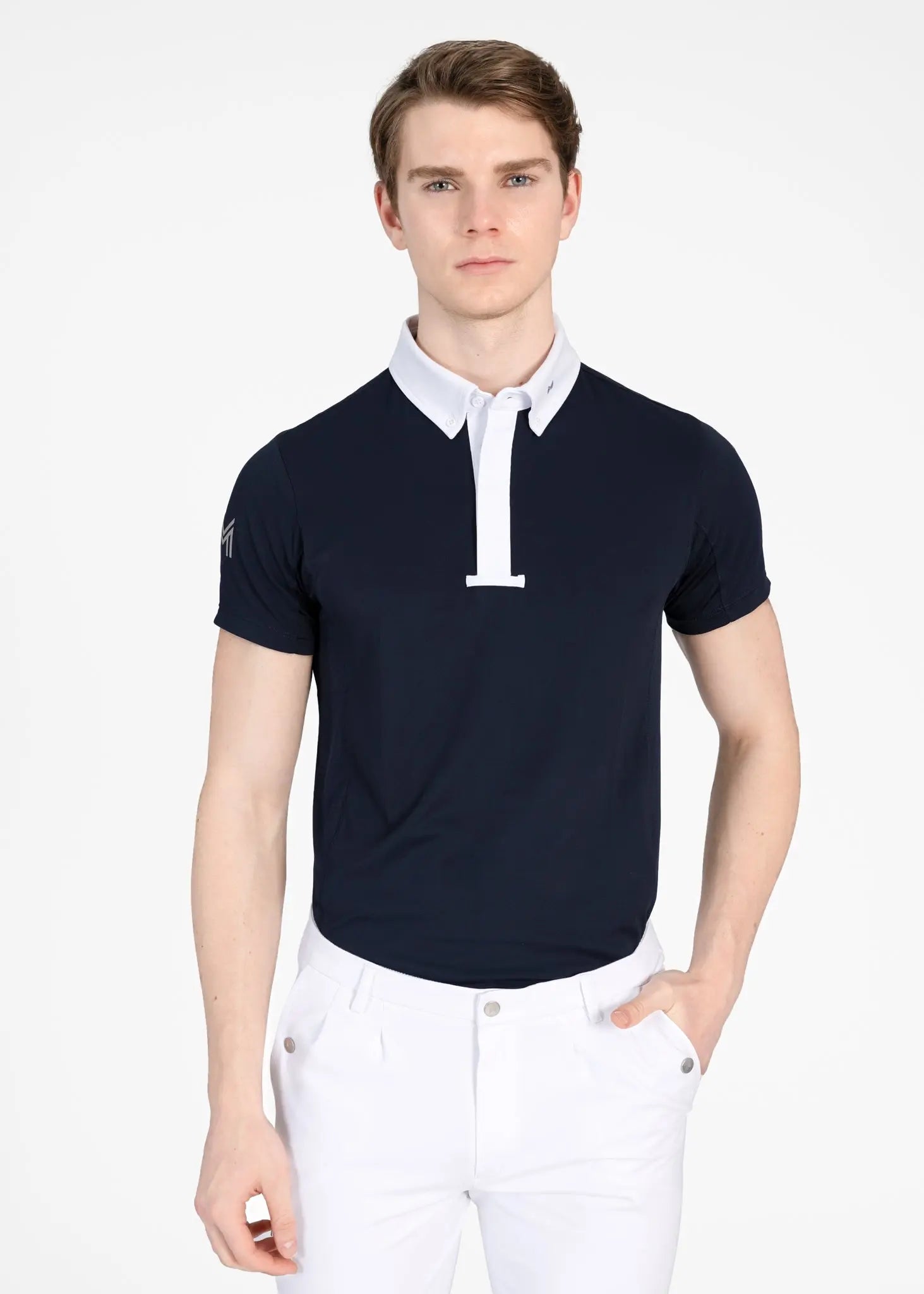 Focus Short Sleeve Competition Shirt (Navy) by Maximilian Equestrian at  Try A Bit