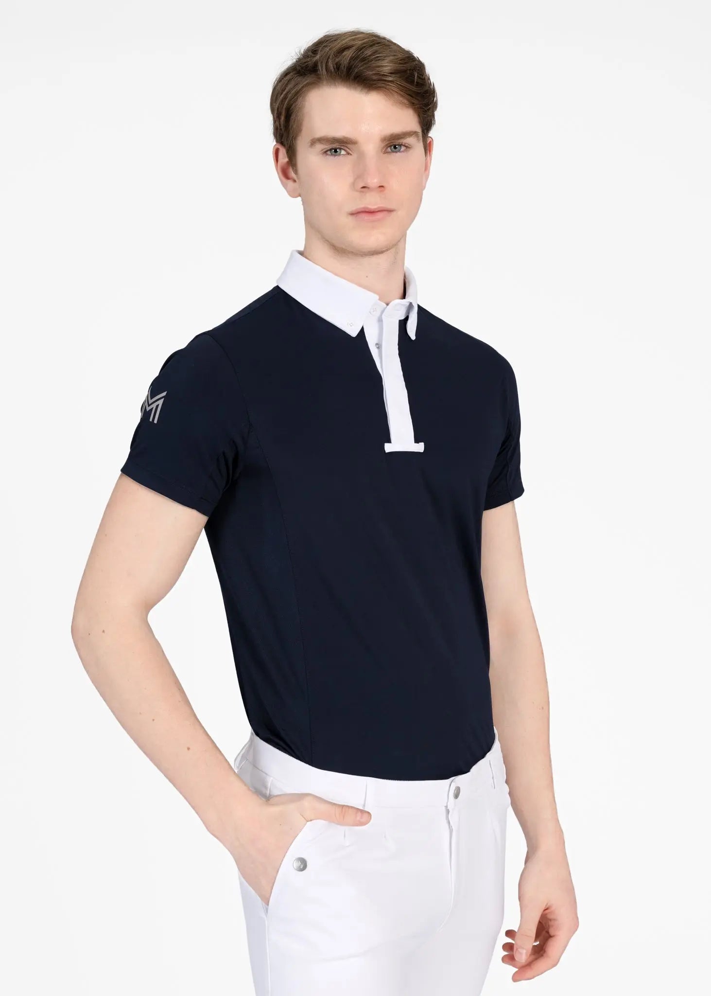 Focus Short Sleeve Competition Shirt (Navy) by Maximilian Equestrian at  Try A Bit