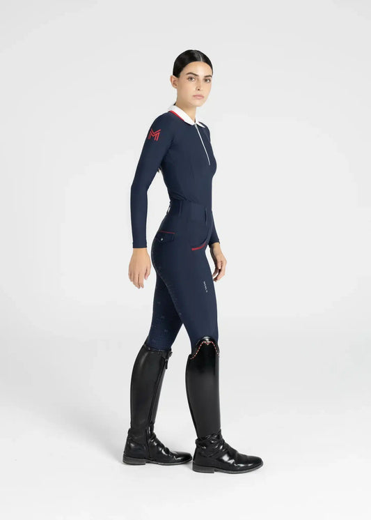 Maximilian Equestrian Concept Long Sleeve Polo Shirt (Navy) by Maximilian Equestrian at  Try a Bit
