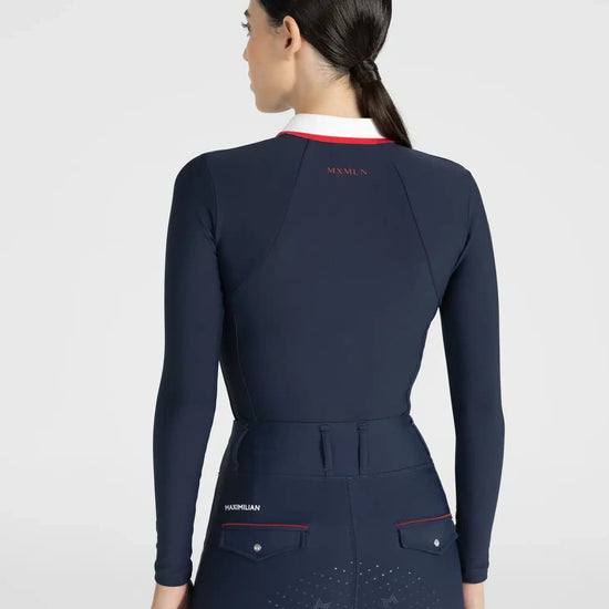 Maximilian Equestrian Concept Long Sleeve Polo Shirt (Navy) by Maximilian Equestrian at  Try a Bit
