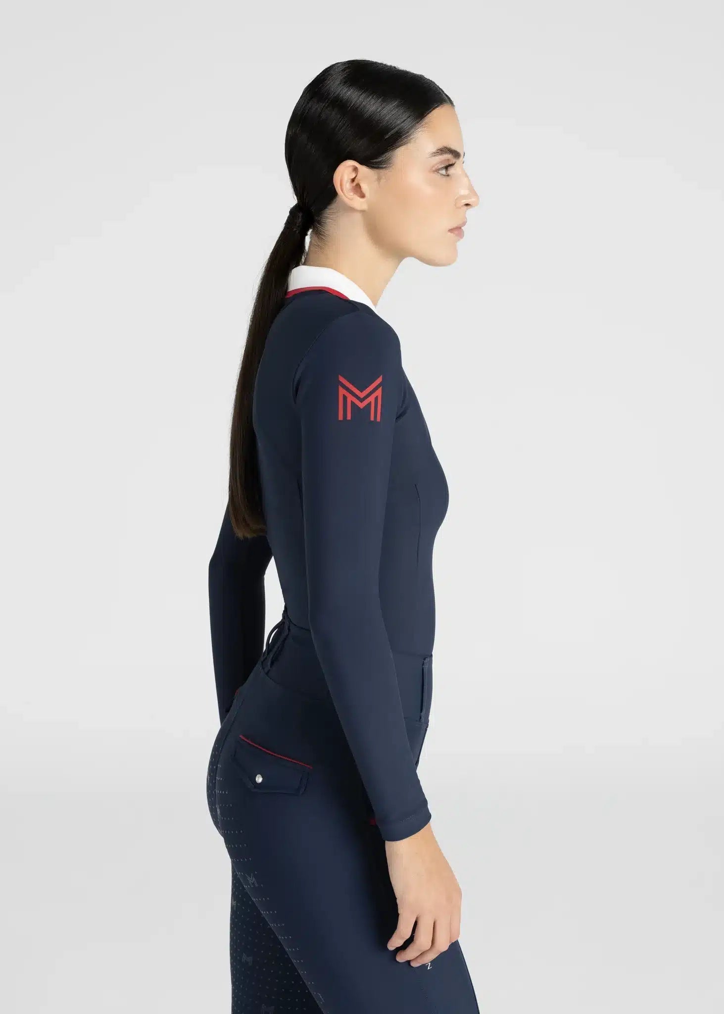Maximilian Equestrian Concept Long Sleeve Polo Shirt (Navy) by Maximilian Equestrian at  Try a Bit