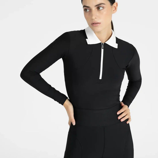 Maximilian Equestrian Concept Long Sleeve Polo Shirt (Black) by Maximilian Equestrian at  Try a Bit