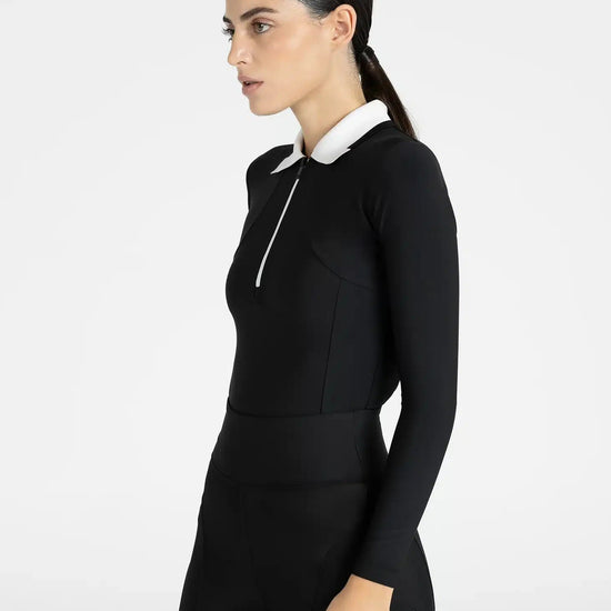 Maximilian Equestrian Concept Long Sleeve Polo Shirt (Black) by Maximilian Equestrian at  Try a Bit