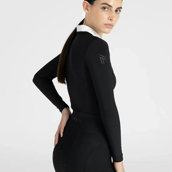 Maximilian Equestrian Concept Long Sleeve Polo Shirt (Black) by Maximilian Equestrian at  Try a Bit