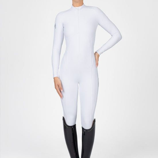 Femme Riding Jumpsuit (White) by Maximilian Equestrian at  Try A Bit