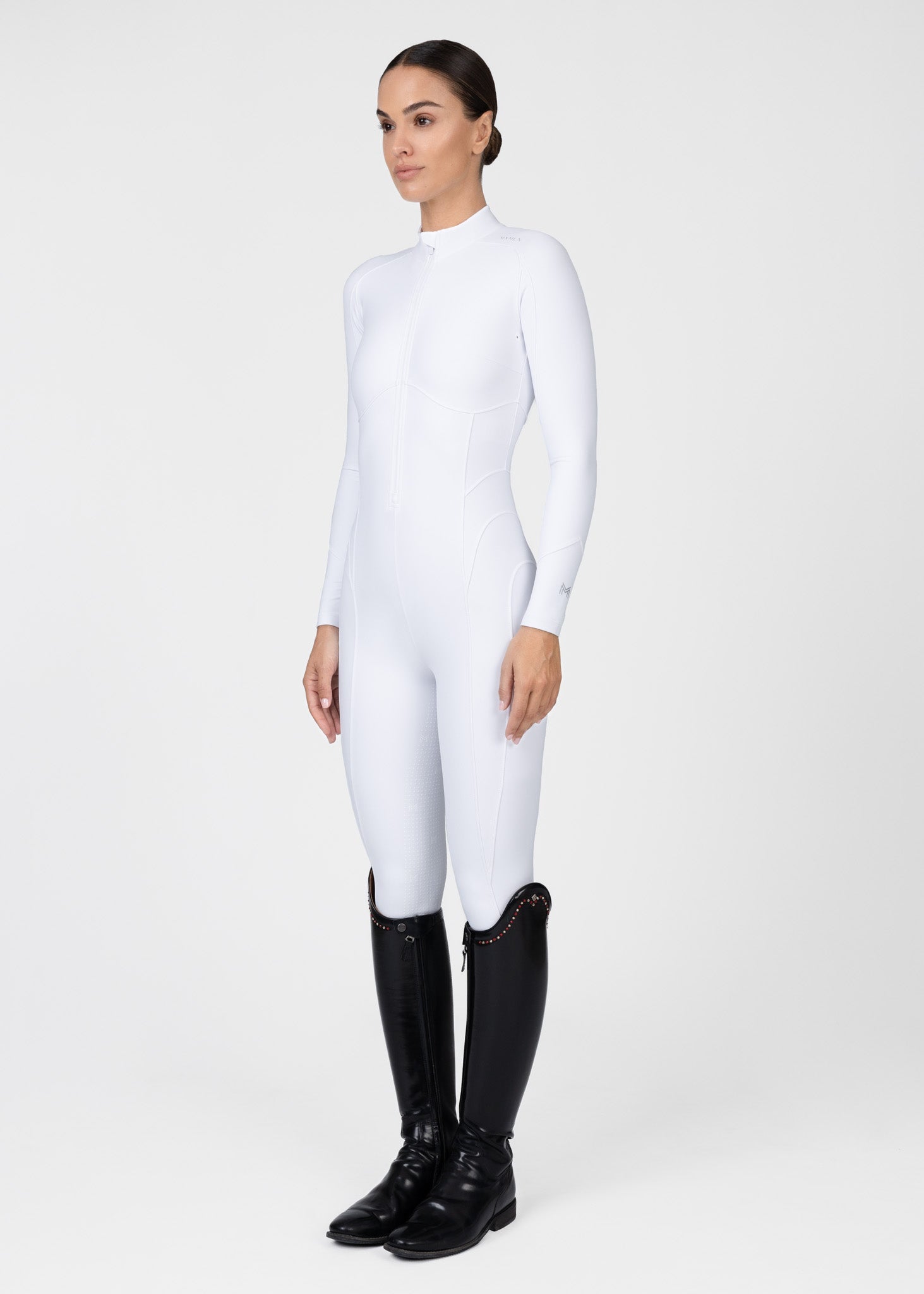 Femme Riding Jumpsuit (White) by Maximilian Equestrian at  Try A Bit