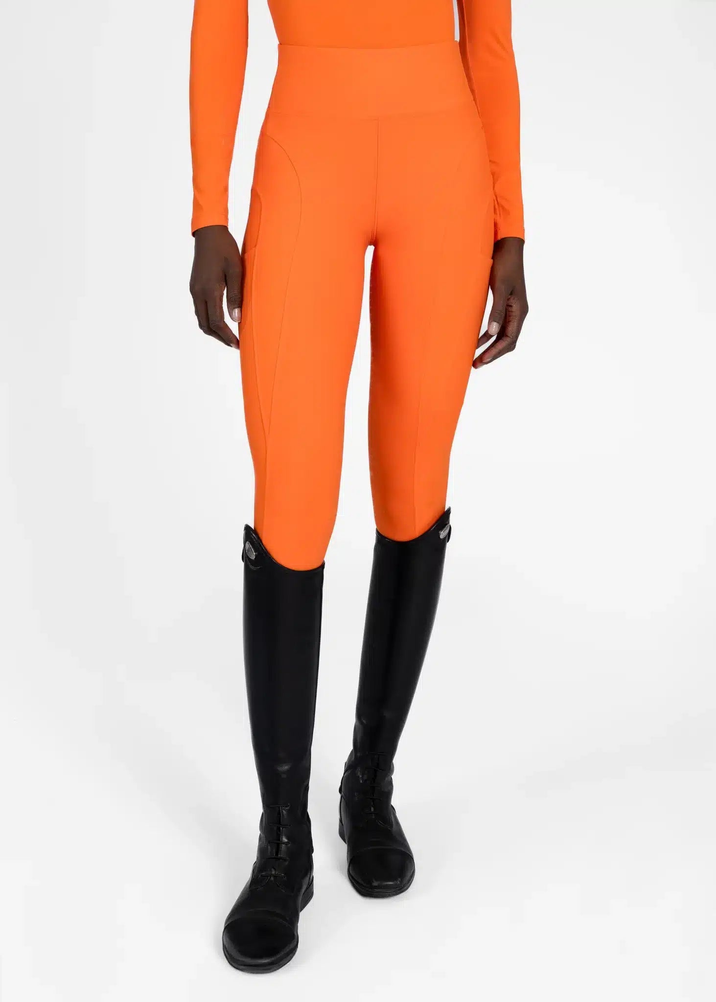 Maximilian Equestrian Outline Riding Leggings Tangerine by Maximilian Equestrian at  Try a Bit