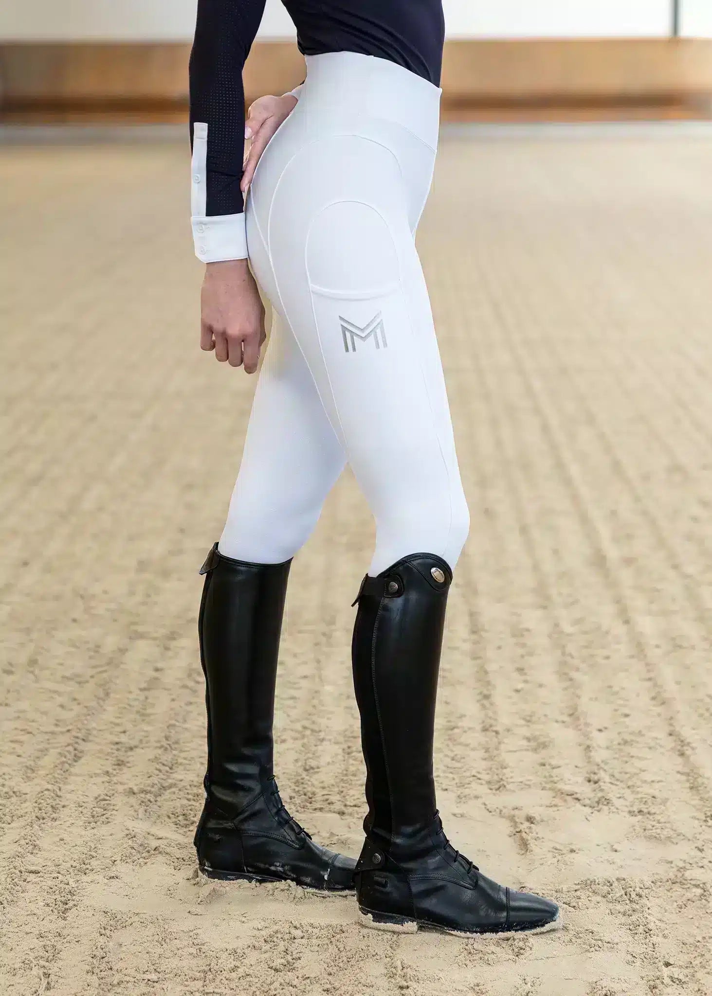 Maximilian Equestrian Outline Riding Leggings White by Maximilian Equestrian at  Try a Bit