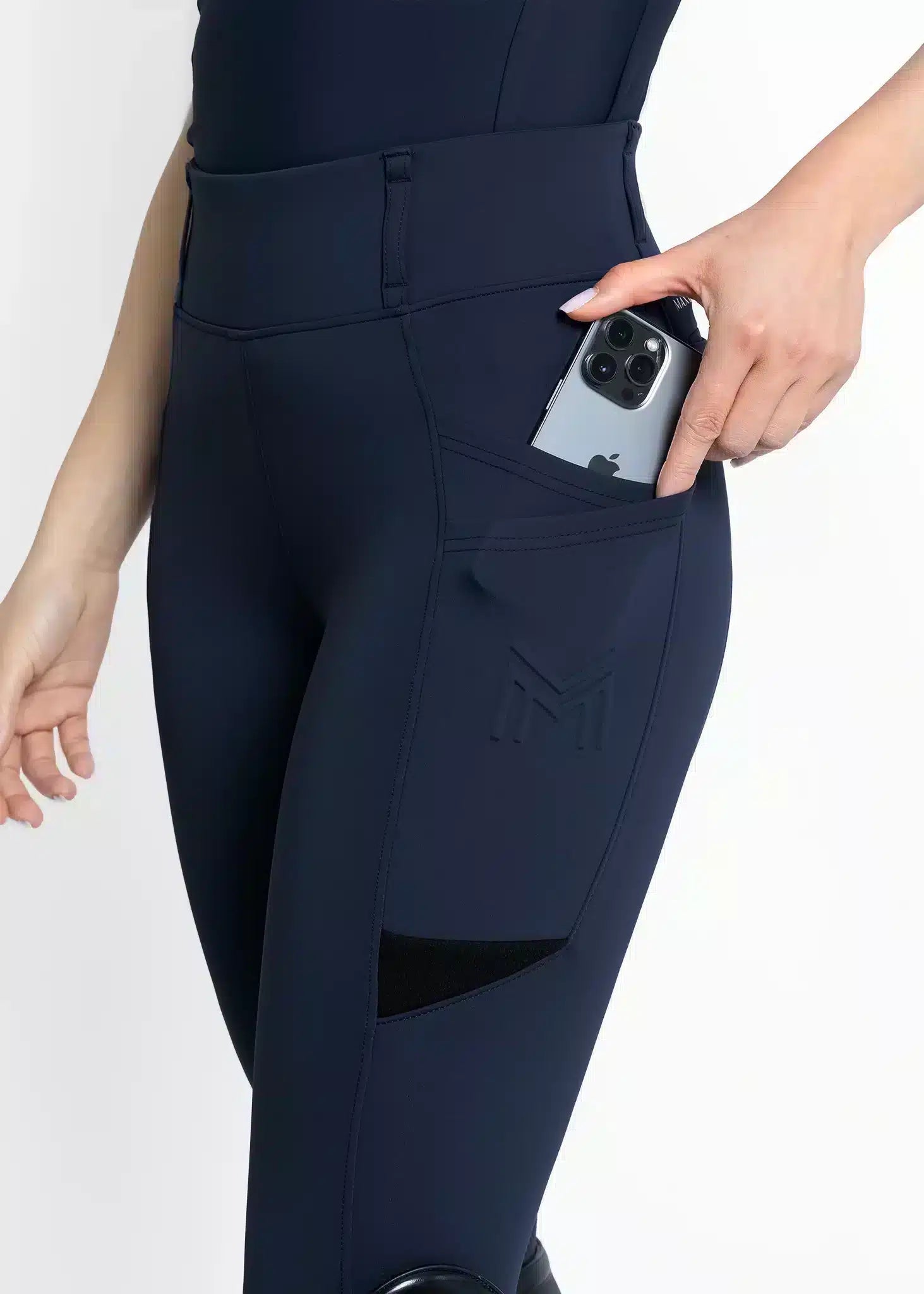 Maximilian Equestrian Tech Riding Leggings Navy by Maximilian Equestrian at  Try a Bit