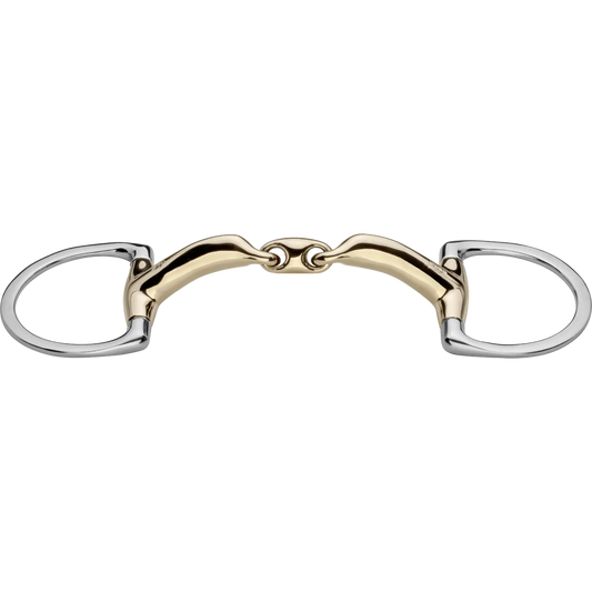 novocontact Eggbutt bit with D-shaped rings 14 mm double jointed - Sensogan by Sprenger at  Try A Bit