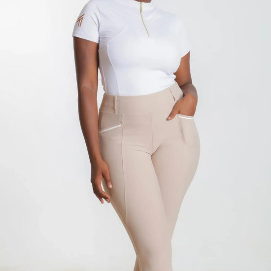 Maximilian Equestrian Pro Riding Leggings Beige by Maximilian Equestrian at  Try a Bit