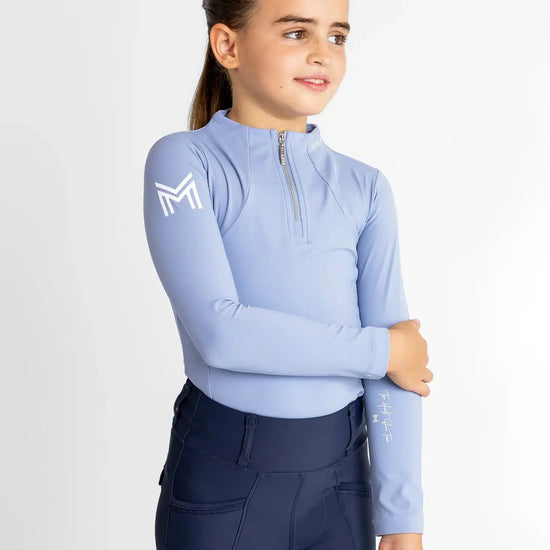 Maximilian Equestrian YR Long Sleeve Base Layer (Iris Blue) by Maximilian Equestrian at  Try a Bit