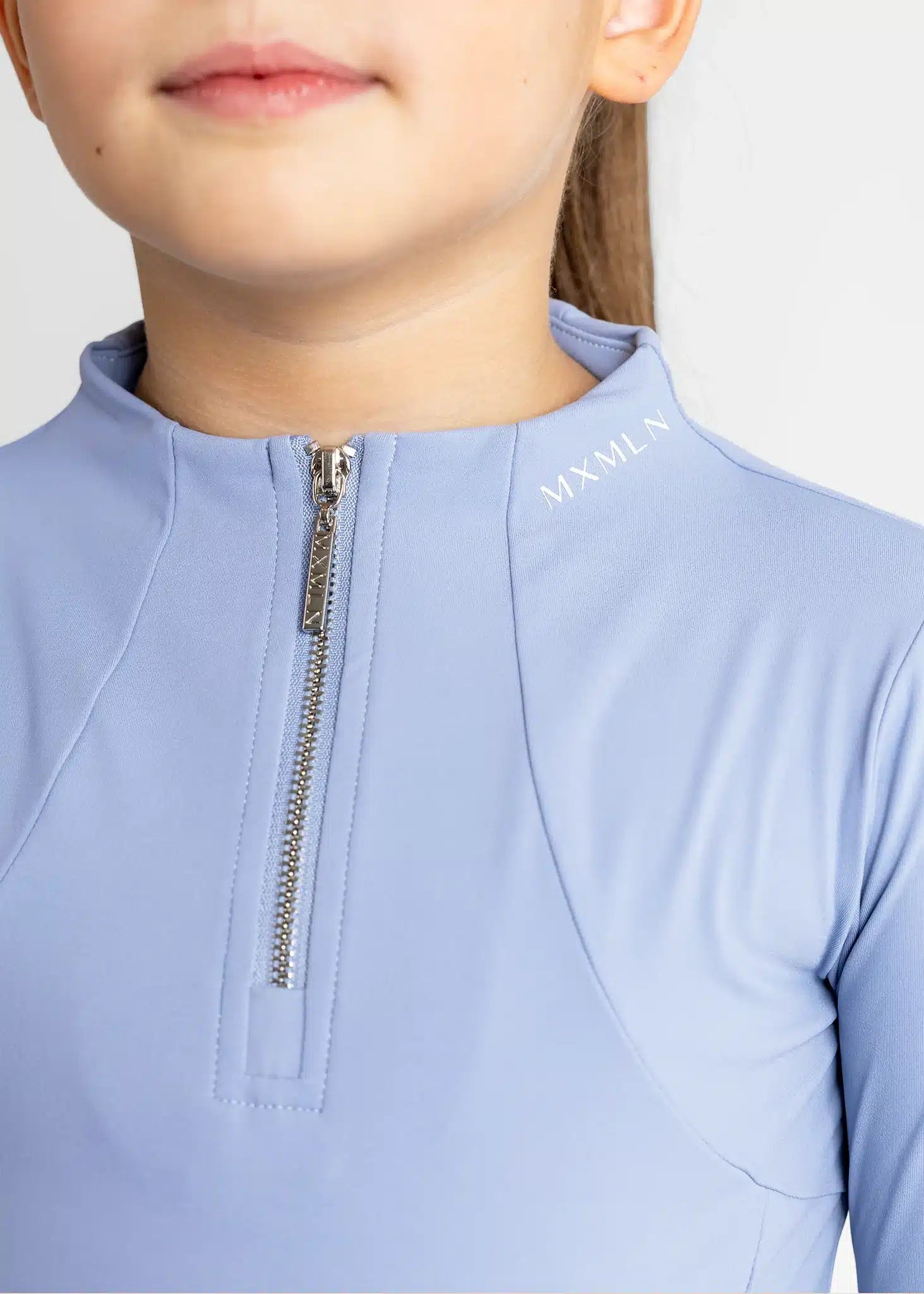 Maximilian Equestrian YR Long Sleeve Base Layer (Iris Blue) by Maximilian Equestrian at  Try a Bit