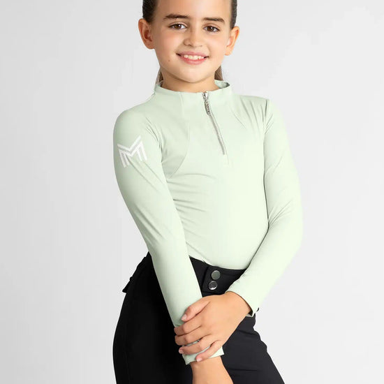 Maximilian Equestrian YR Long Sleeve Base Layer (Sage Green) by Maximilian Equestrian at  Try a Bit